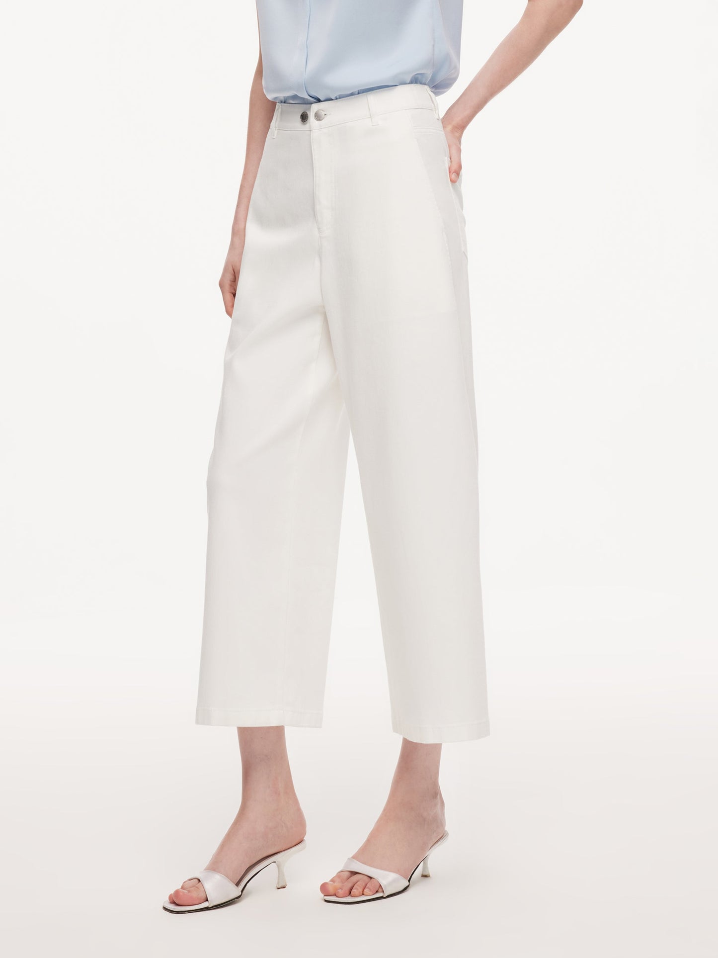 Denim Adjustable Waist Women Ankle-Length Jeans