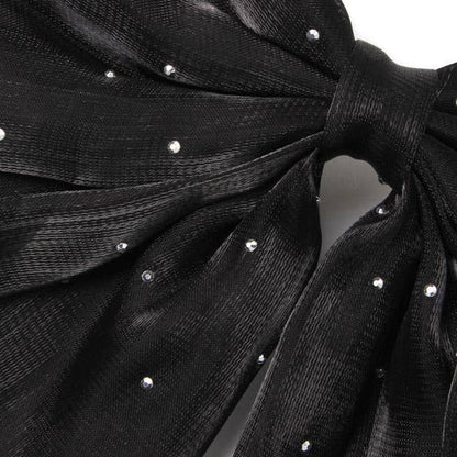 Black Diamante Bow Hair Clip