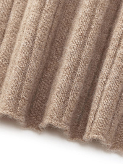 100% Cashmere Seamless Mock Neck Women Sweater