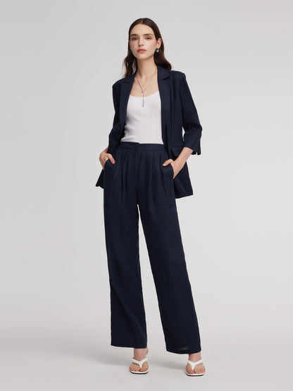 100% Linen 3/4 Sleeve Women Blazer