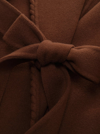 Cashmere Wool Blend Wide Collar Double-Faced Women Wrap Overcoat