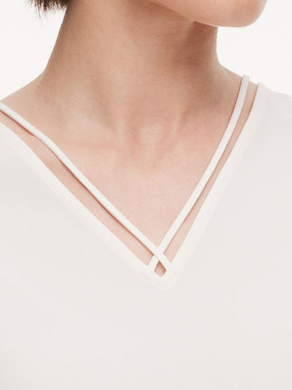 Triacetate Blend Women V-Neck Tank Top