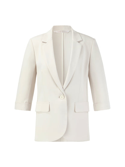 Acetate Blend 3/4 Sleeve Women Blazer