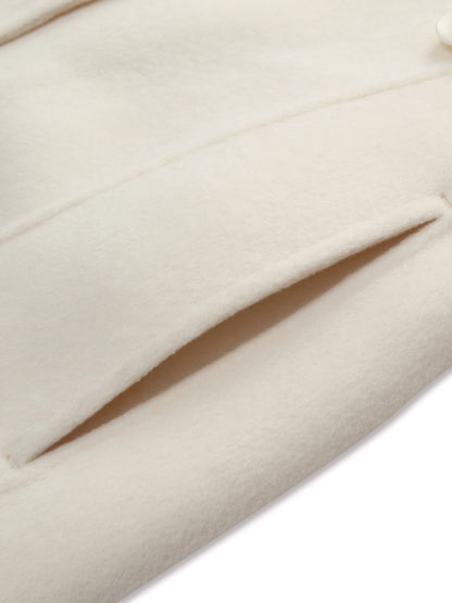 Cashmere Wool Blend Women Overcoat With Detachable Waist Tab