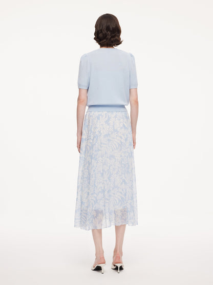 10MM Mulberry Silk Floral Print Women Skirt With Scrunchie