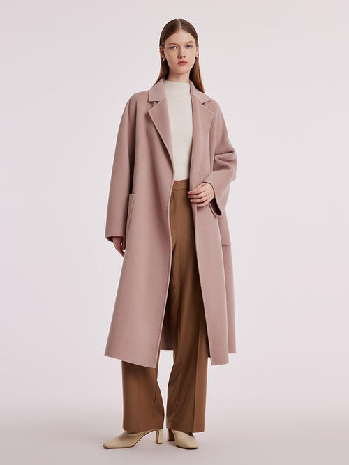 Pure Cashmere Tie-up Women Coat