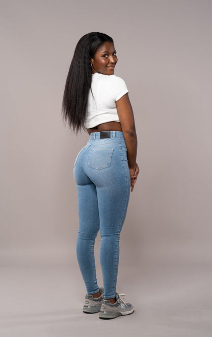 Womens 360 High Waisted Fitjeans - Arctic Light Blue