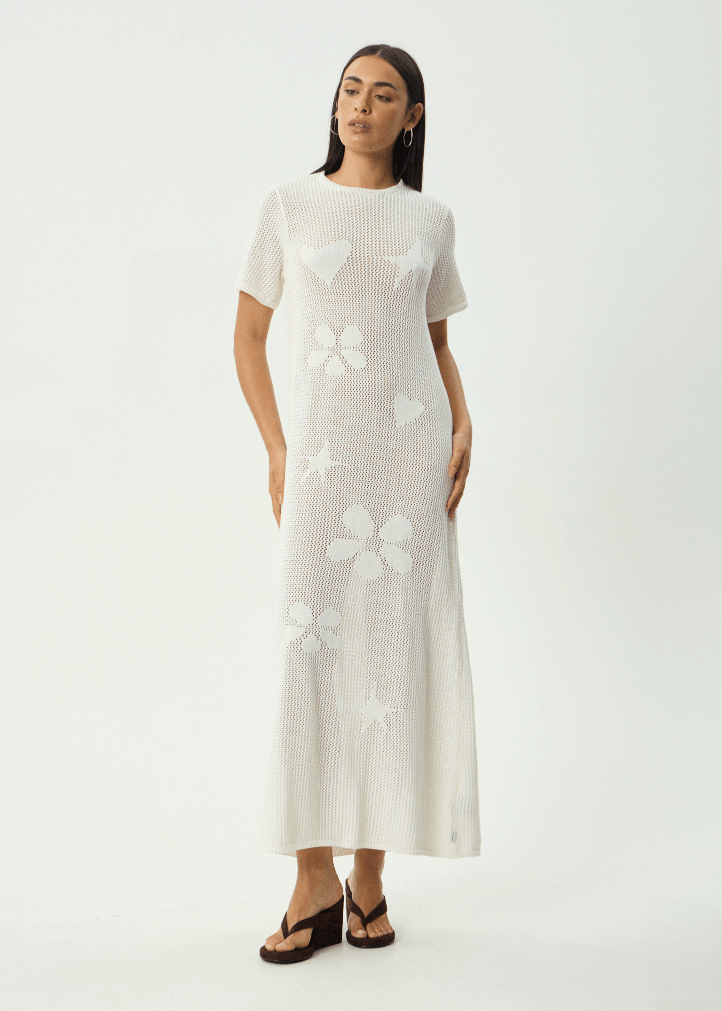 AFENDS Womens Riley - Knit Maxi Dress - White